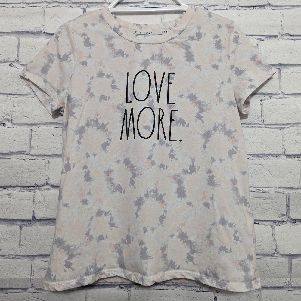 Rae Dunn Tie Dye Love More Sleep T Shirt Women's Size Medium